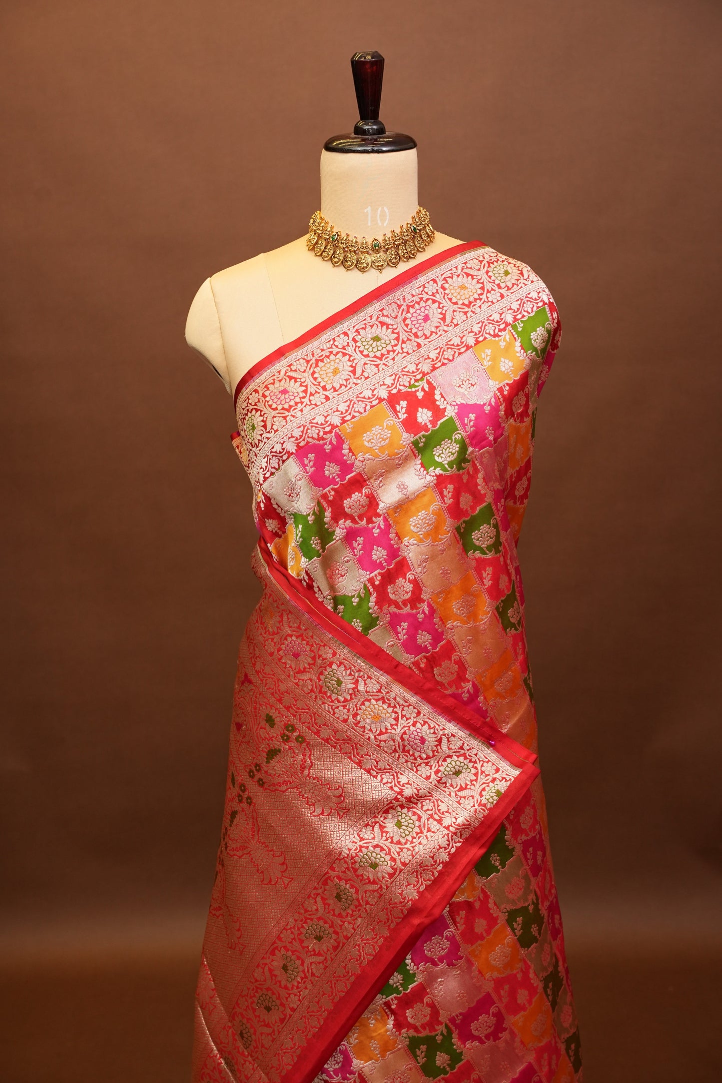 Rangkat Pure Silk Katan Banaras Saree - Red|Silk Mark Certified