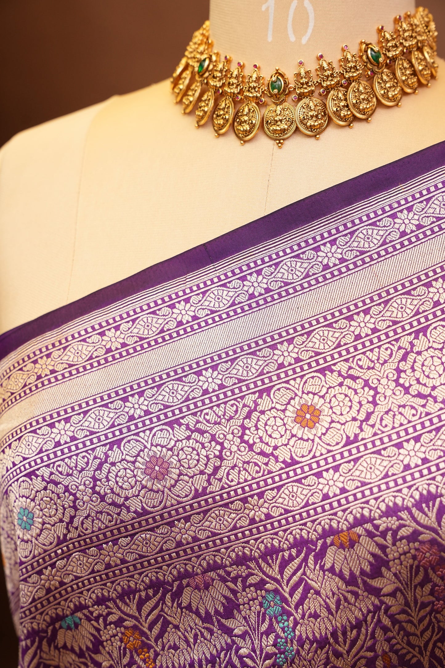 Pure Handloom Silk Katan Banaras Saree- Deep Purple|Silk Mark Certified