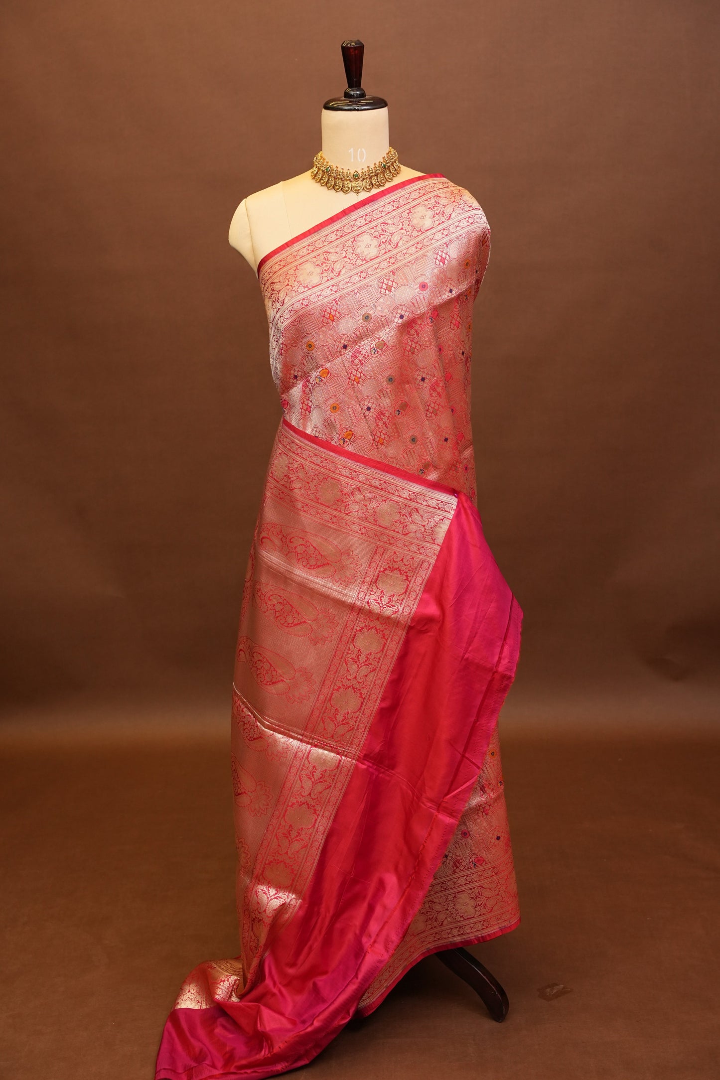 Pure Handloom Silk Katan Banaras Saree - Red|Silk Mark Certified