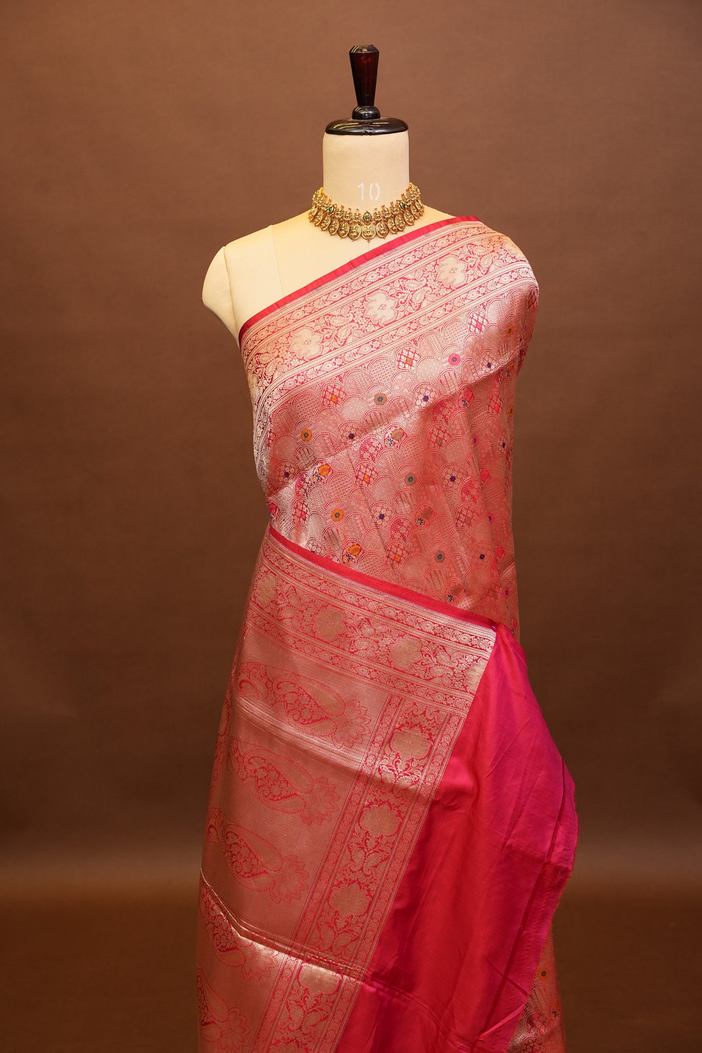 Pure Handloom Silk Katan Banaras Saree - Red|Silk Mark Certified