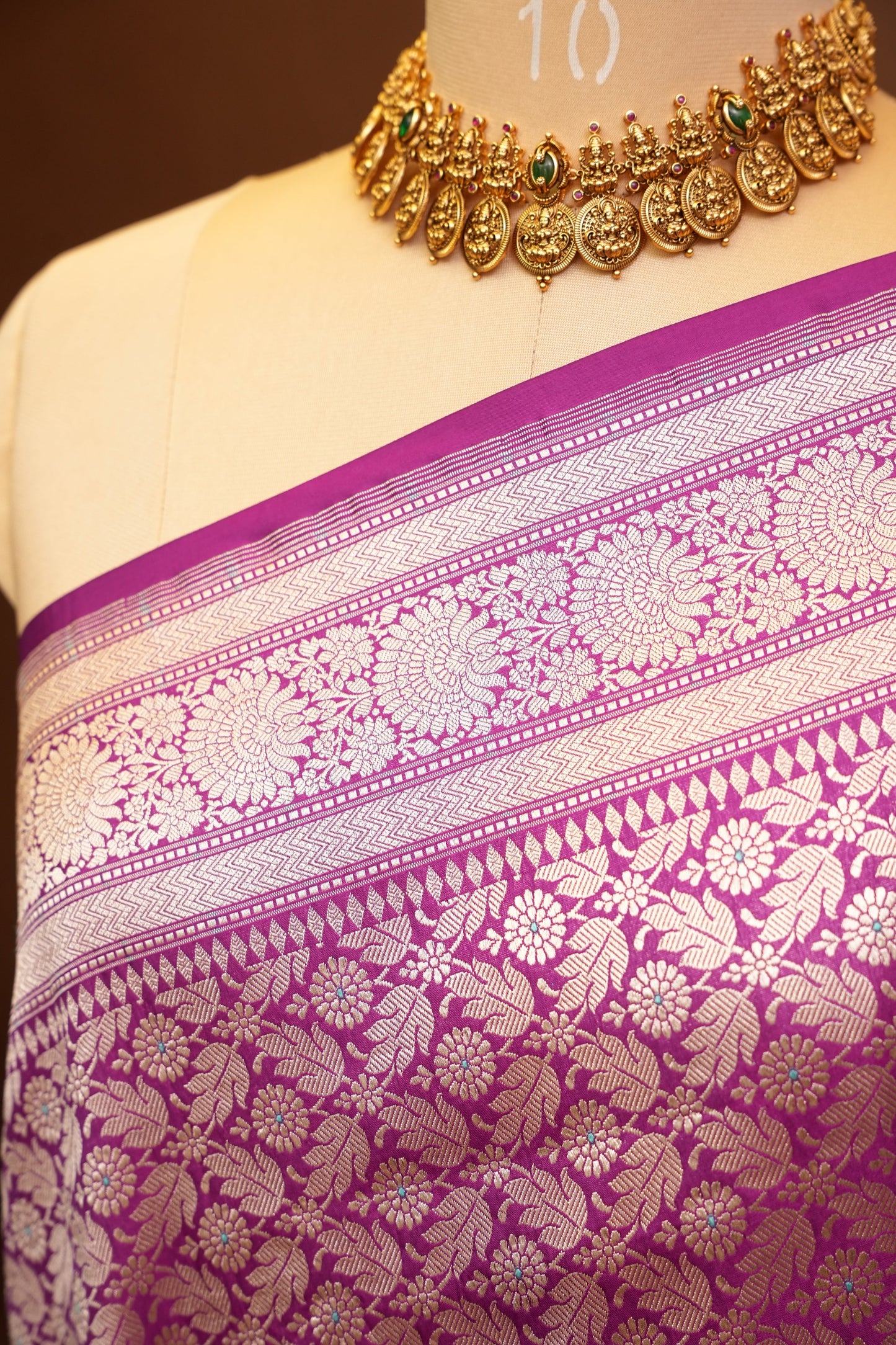Pure Handloom Silk Katan Banaras Saree - Magenta|Silk Mark Certified