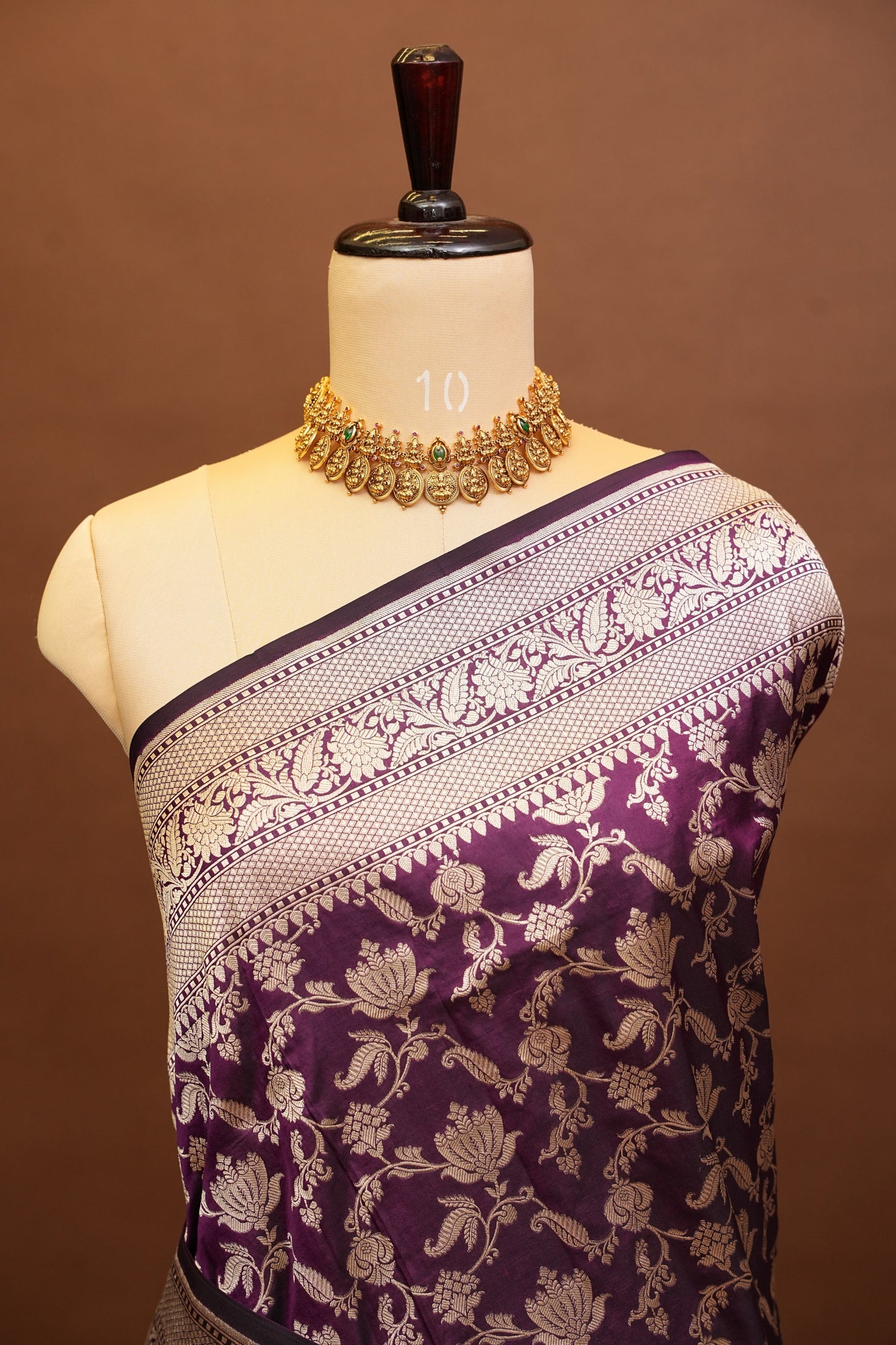 Pure Handloom Silk Katan Banaras Saree - Wine|Silk Mark Certified