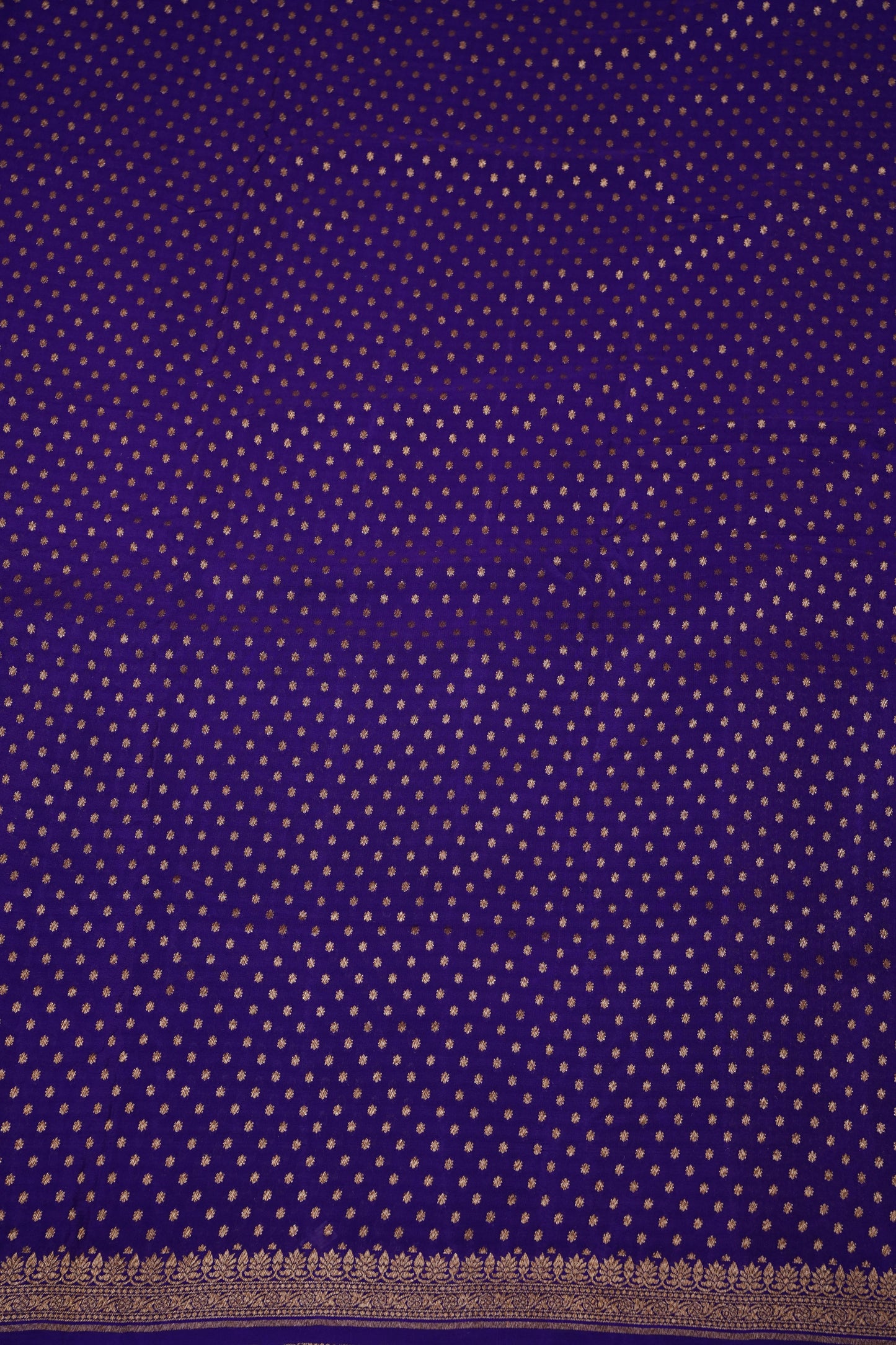 Pure Banarasi Georgette Saree – Royal Purple with Floral Jaal Pallu