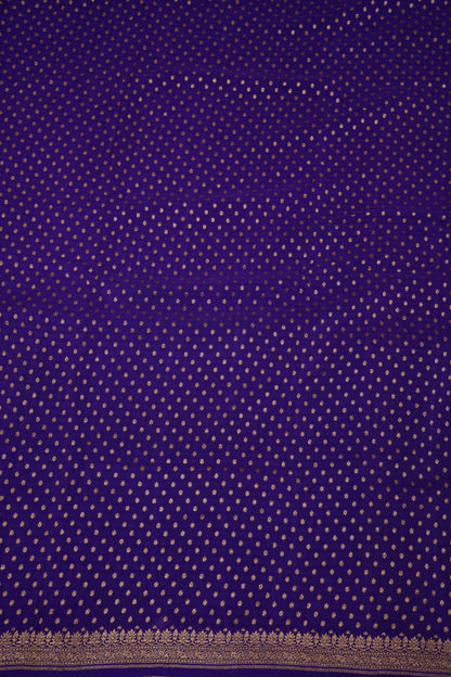 Pure Banarasi Georgette Saree – Royal Purple with Floral Jaal Pallu