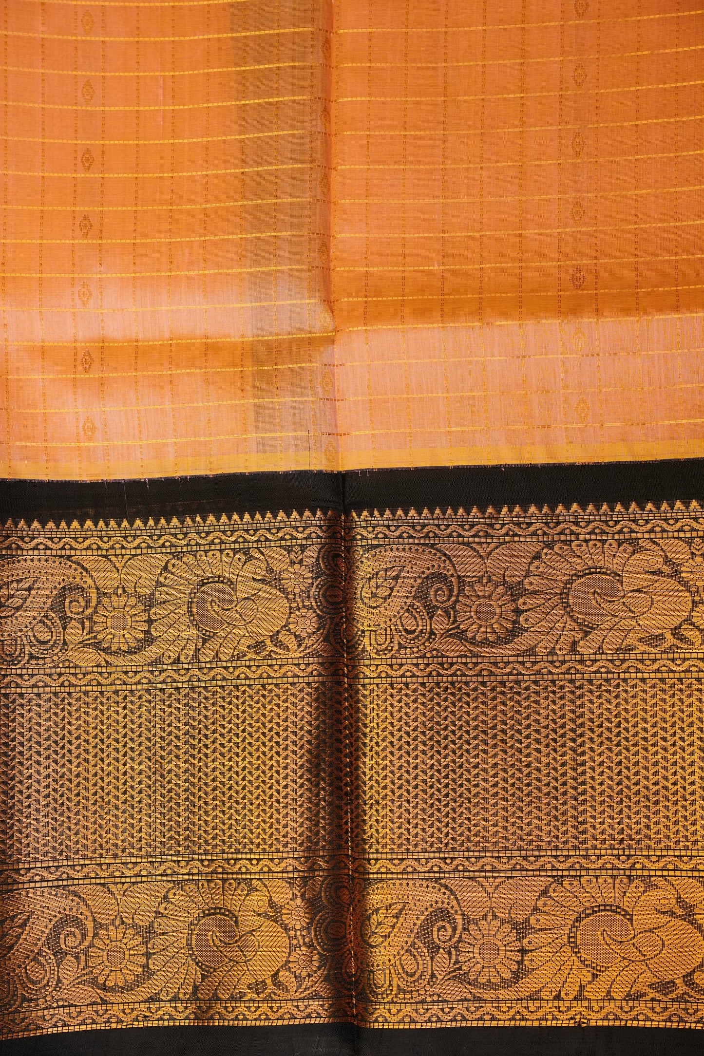 Pure Kuppadam Silk Cotton Saree - Baby Pink