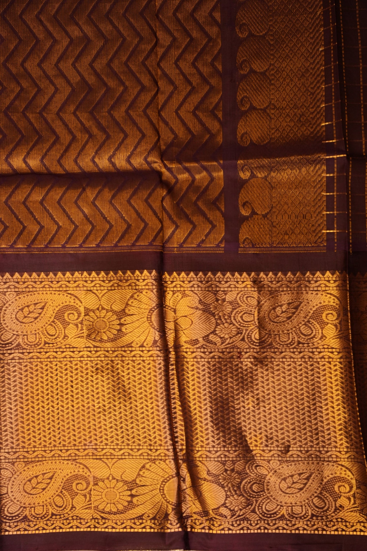 Pure Kuppadam Silk Cotton Saree - Steel Blue & Pink