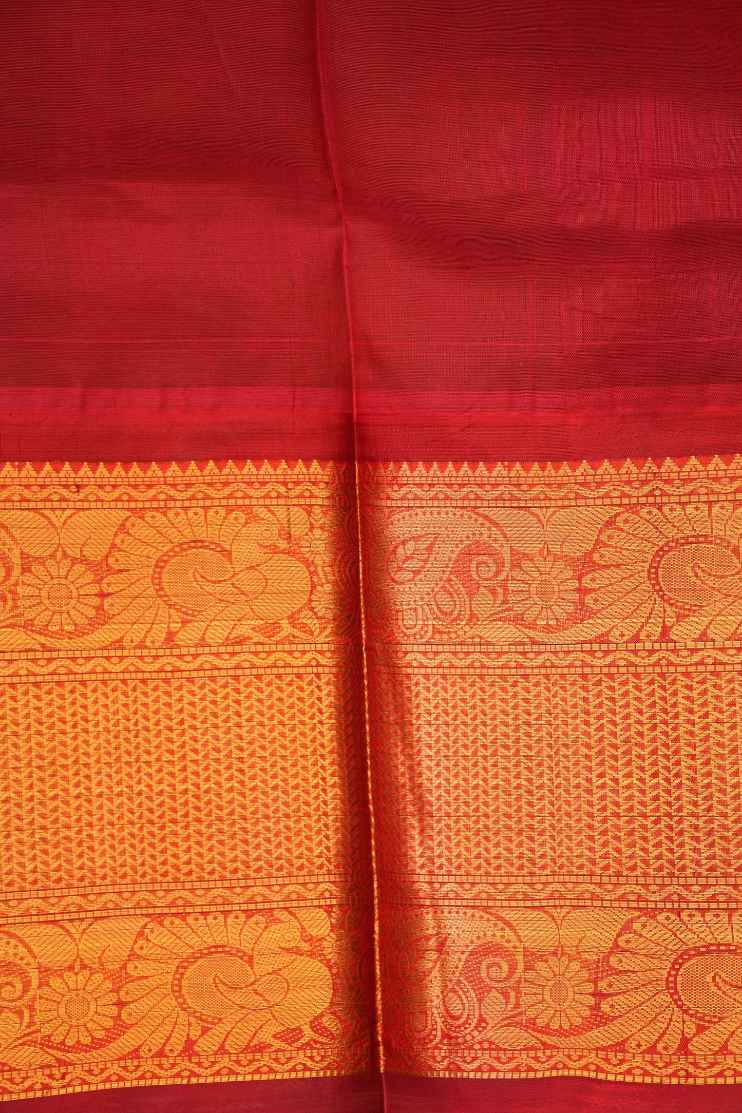 Pure Kuppadam Silk Cotton Saree - Royal Blue & Red