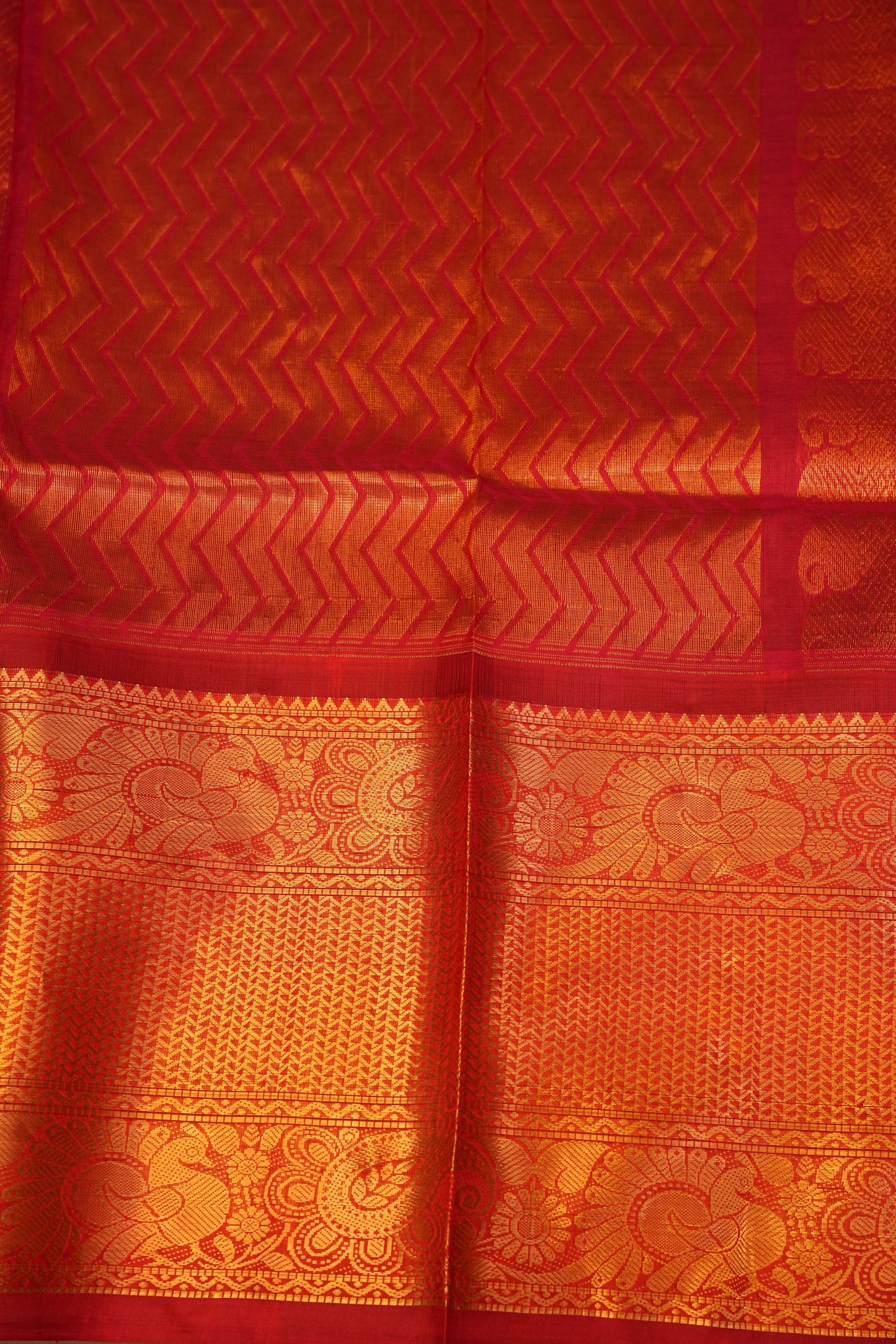 Pure Kuppadam Silk Cotton Saree - Royal Blue and Red