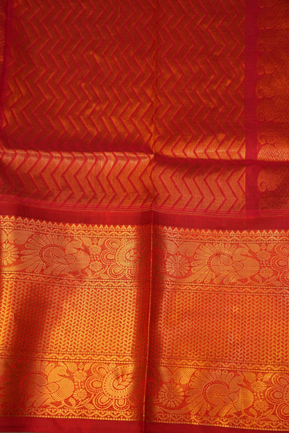 Pure Kuppadam Silk Cotton Saree - Royal Blue and Red
