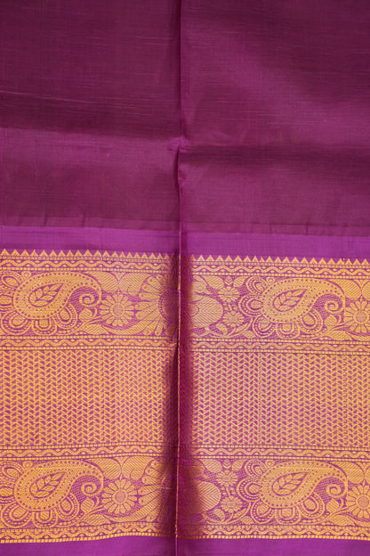 Pure Kuppadam Silk Cotton Saree - Yellow & Purple