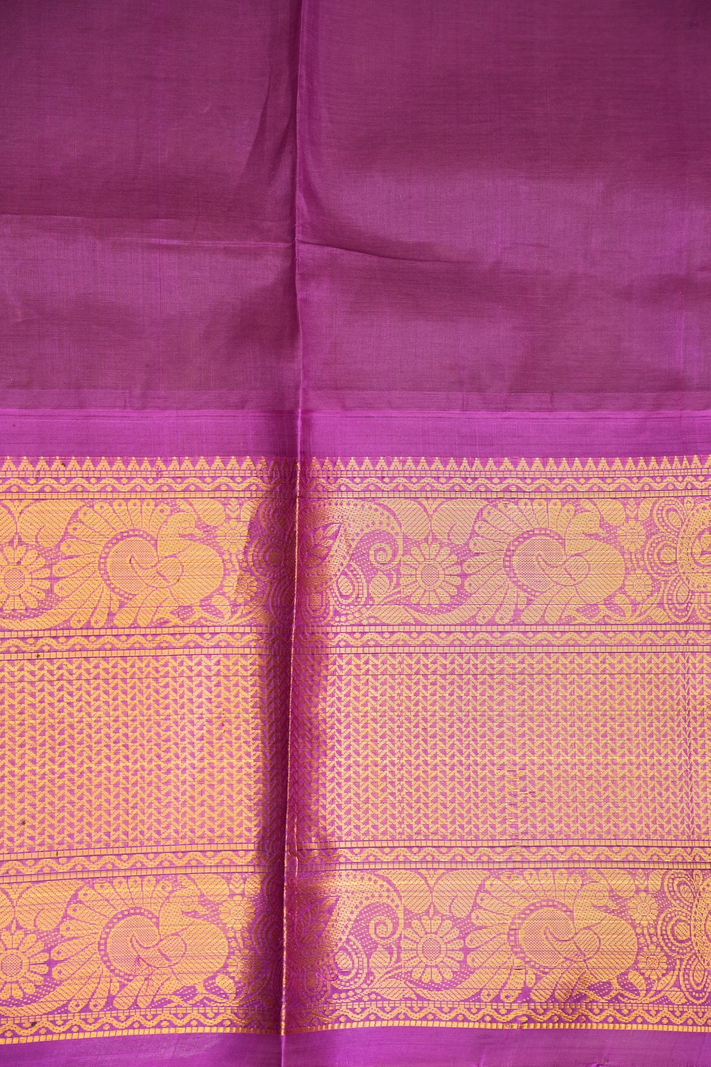 Pure Kuppadam Silk Cotton Saree - Light Orange & Pink