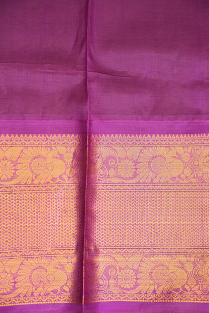 Pure Kuppadam Silk Cotton Saree - Light Orange & Pink