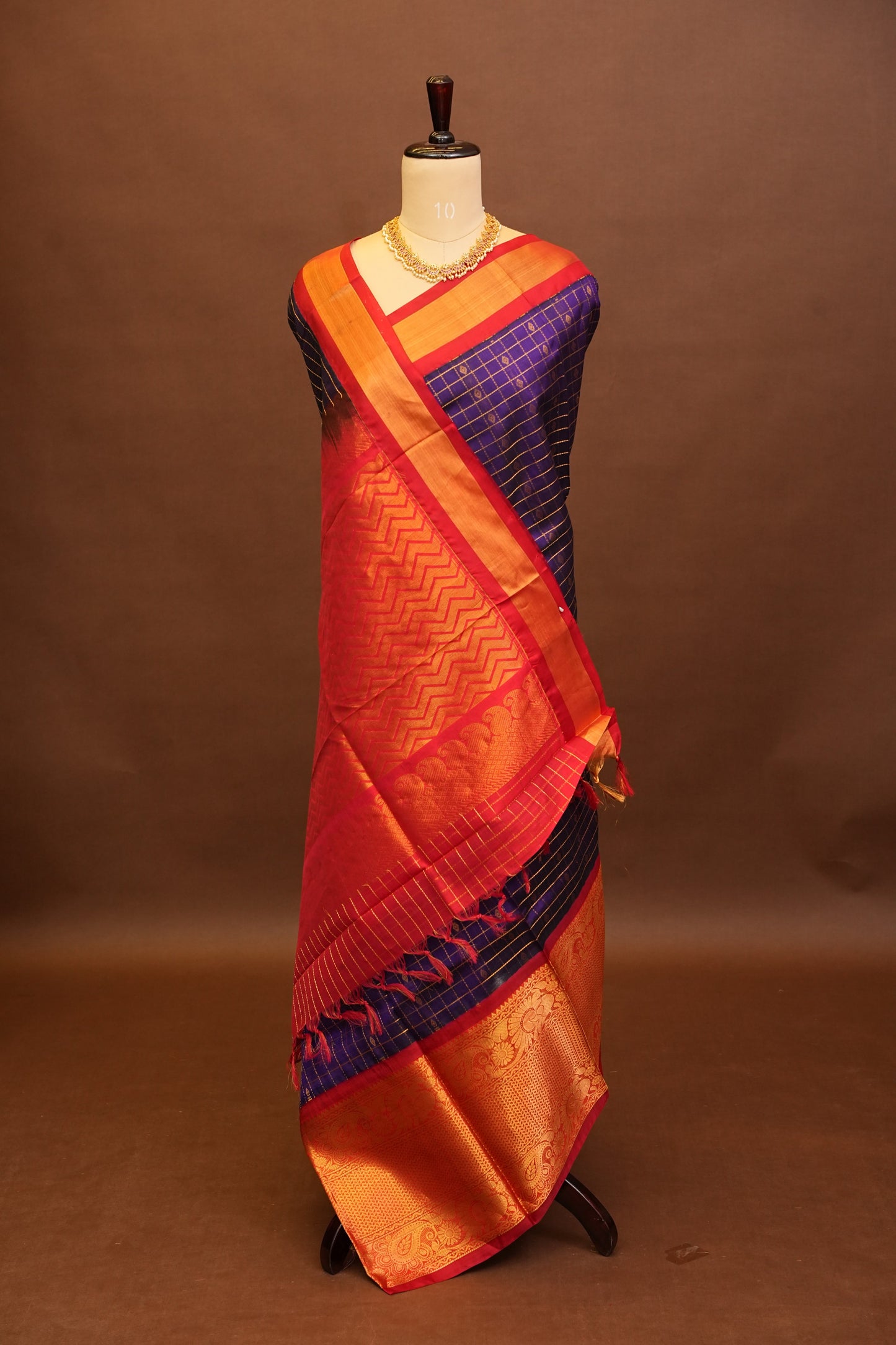 Pure Kuppadam Silk Cotton Saree - Deep Purple