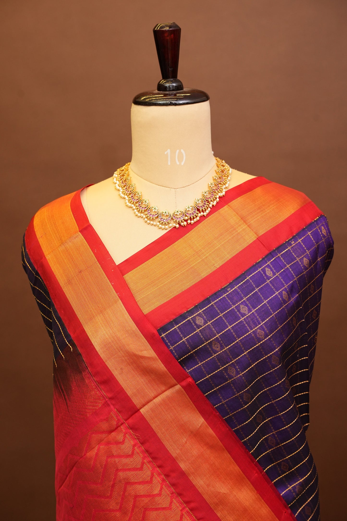 Pure Kuppadam Silk Cotton Saree - Deep Purple