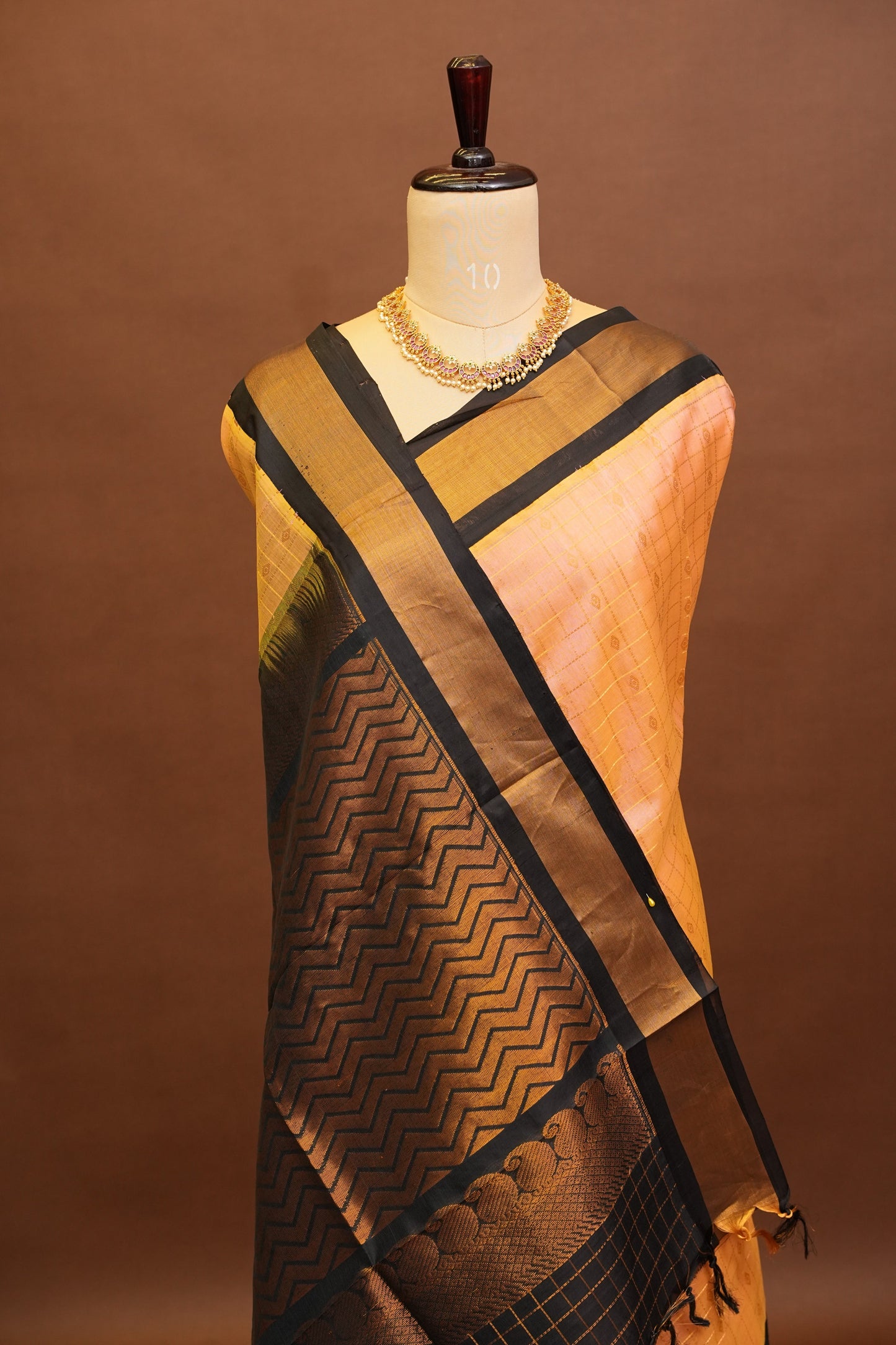 Pure Kuppadam Silk Cotton Saree - Baby Pink