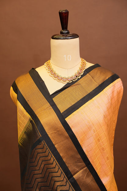 Pure Kuppadam Silk Cotton Saree - Baby Pink