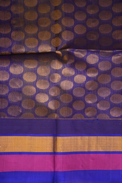 Pure Kuppadam Korvai Silk Cotton Pattu Saree-Parrot Green and Royal Blue