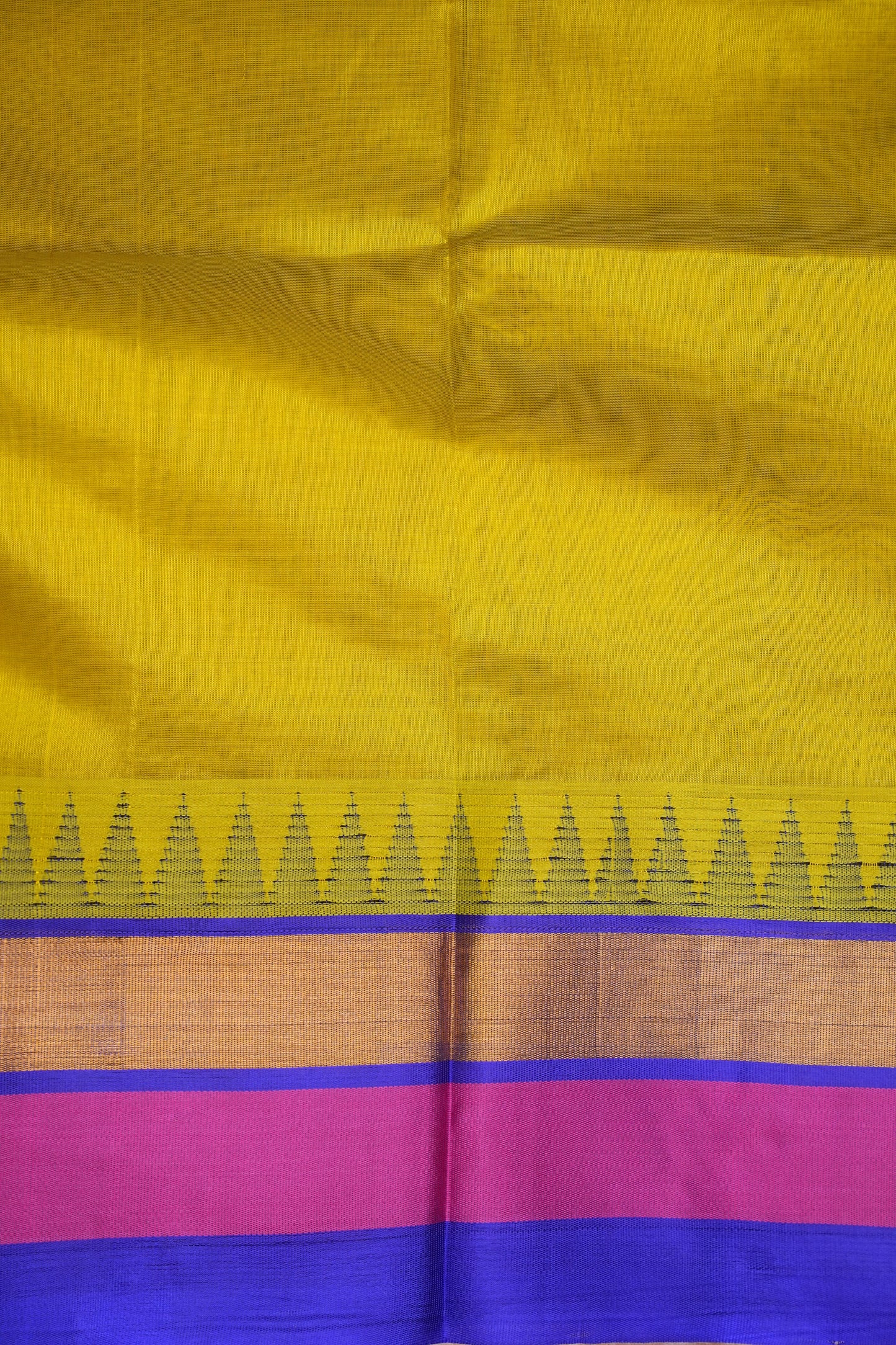 Pure Kuppadam Korvai Silk Cotton Pattu Saree-Parrot Green and Royal Blue
