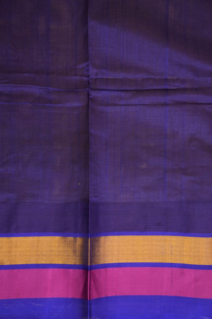 Pure Kuppadam Korvai Silk Cotton Pattu Saree-Parrot Green and Royal Blue
