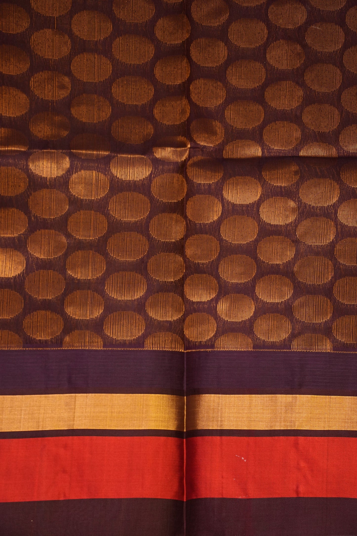 Pure Kuppadam Korvai Silk Cotton Pattu Saree-Soft Beige & Coffee