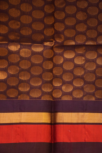 Pure Kuppadam Korvai Silk Cotton Pattu Saree-Soft Beige & Coffee