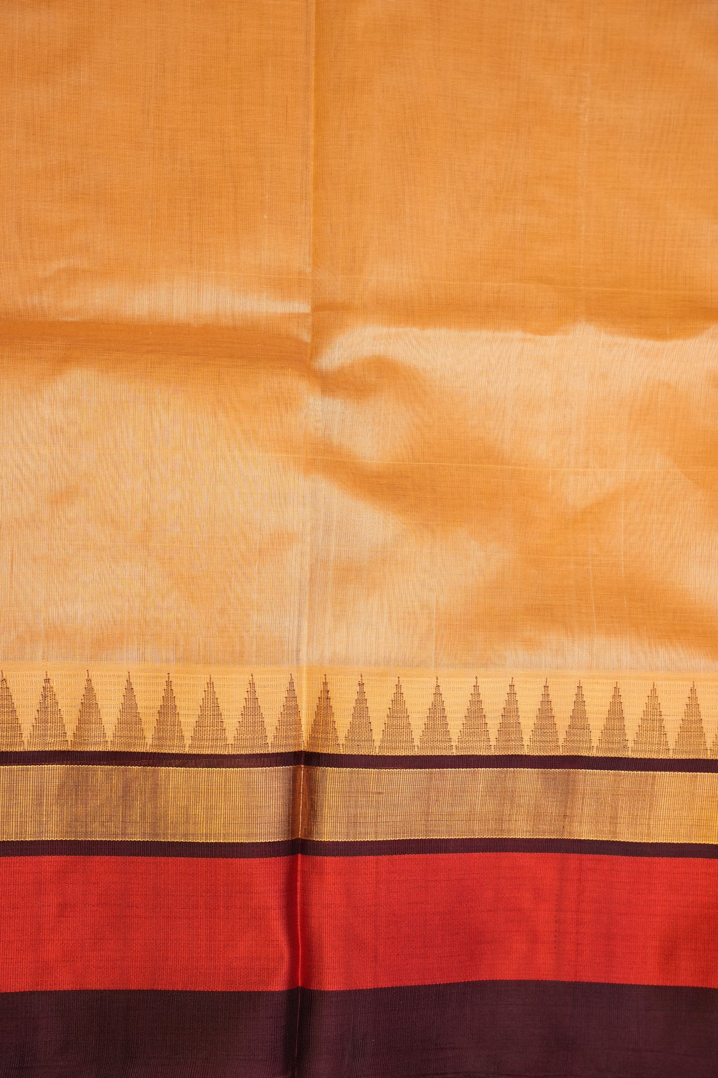 Pure Kuppadam Korvai Silk Cotton Pattu Saree-Soft Beige & Coffee