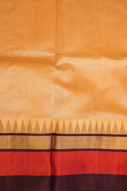 Pure Kuppadam Korvai Silk Cotton Pattu Saree-Soft Beige & Coffee