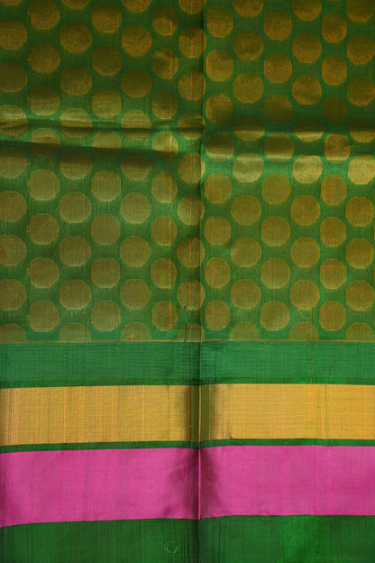 Pure Kuppadam Korvai Silk Cotton Pattu Saree-Yellow & Green