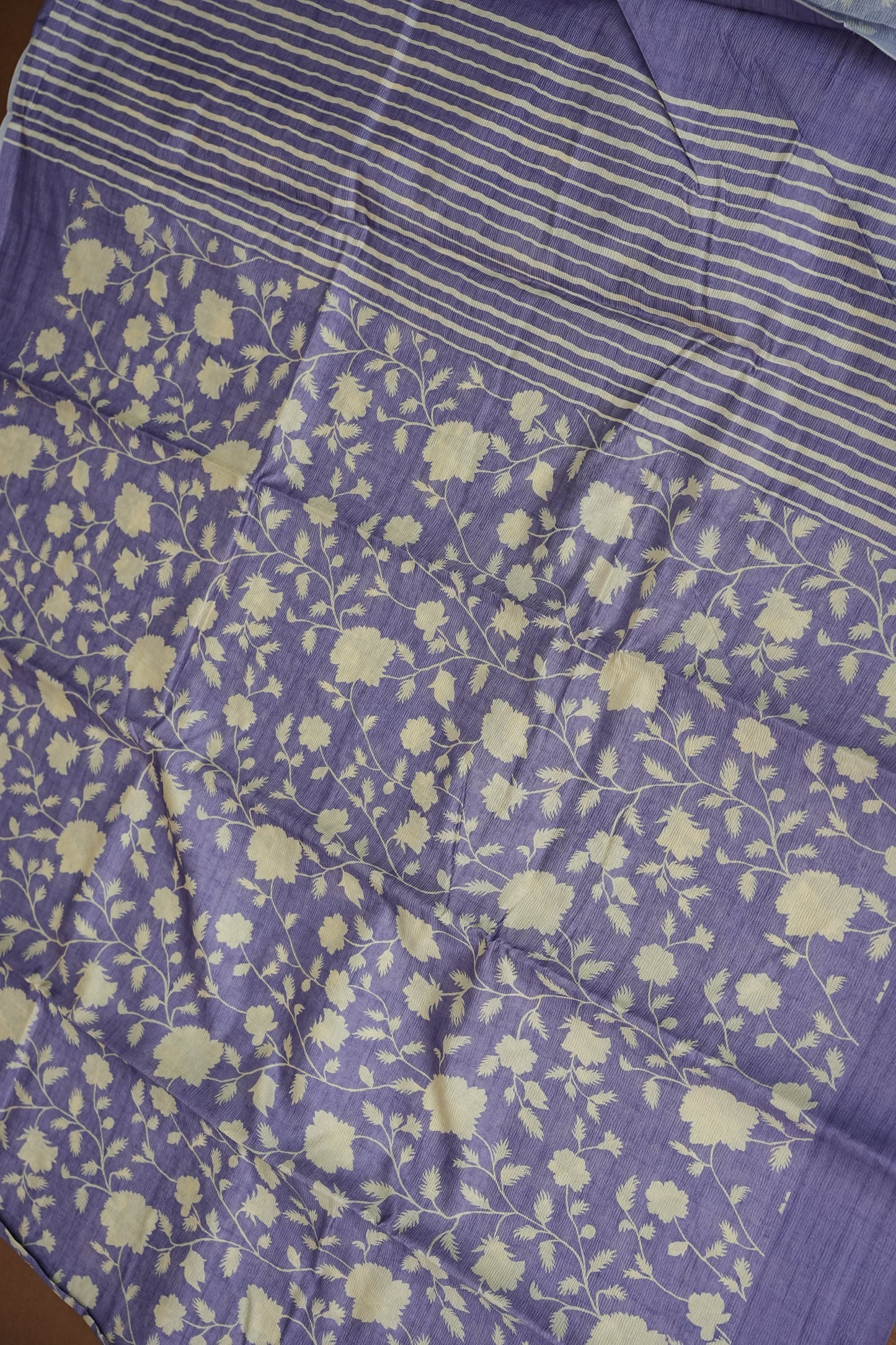 Semi Raw Silk Saree – Lavender Bloom