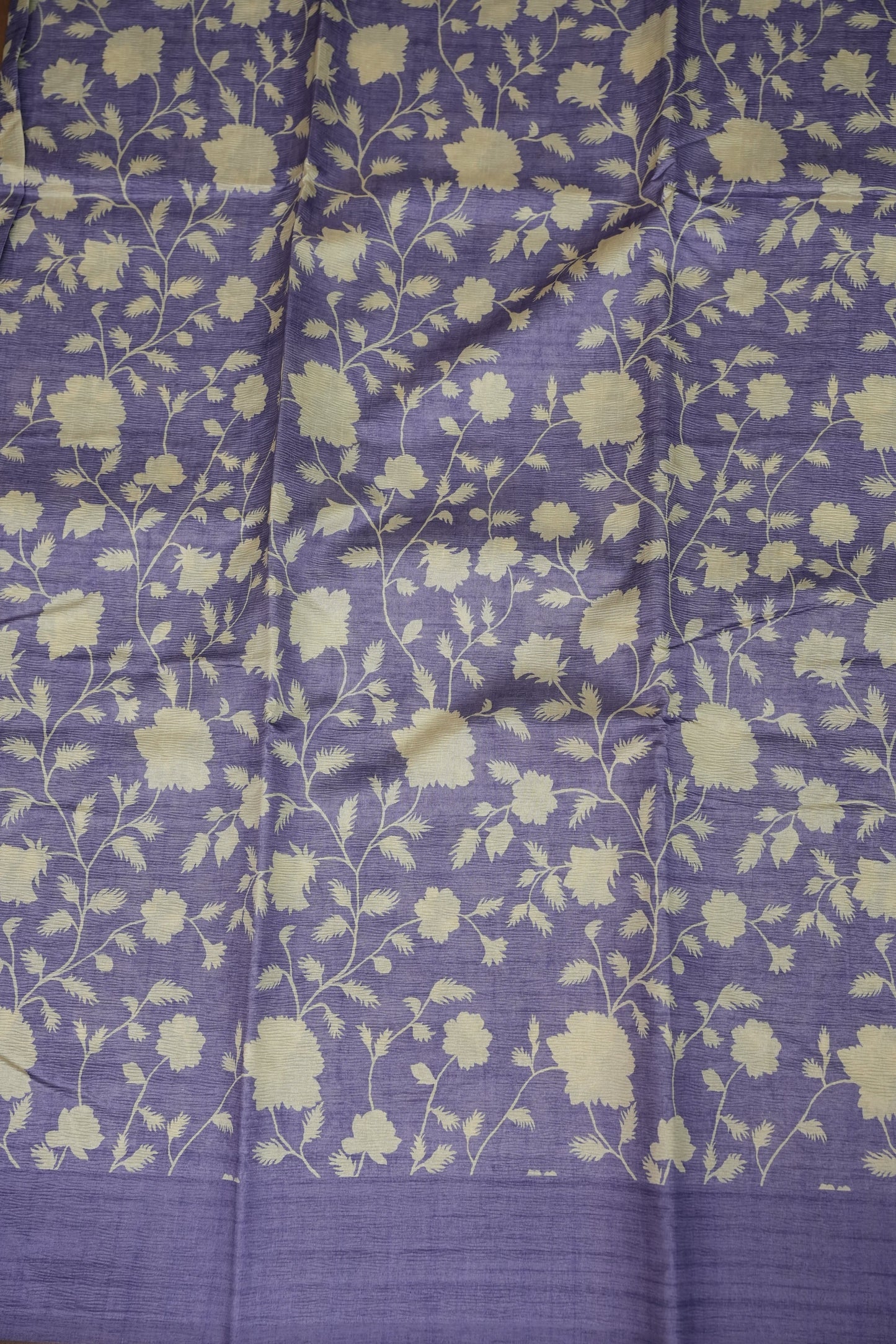 Semi Raw Silk Saree – Lavender Bloom