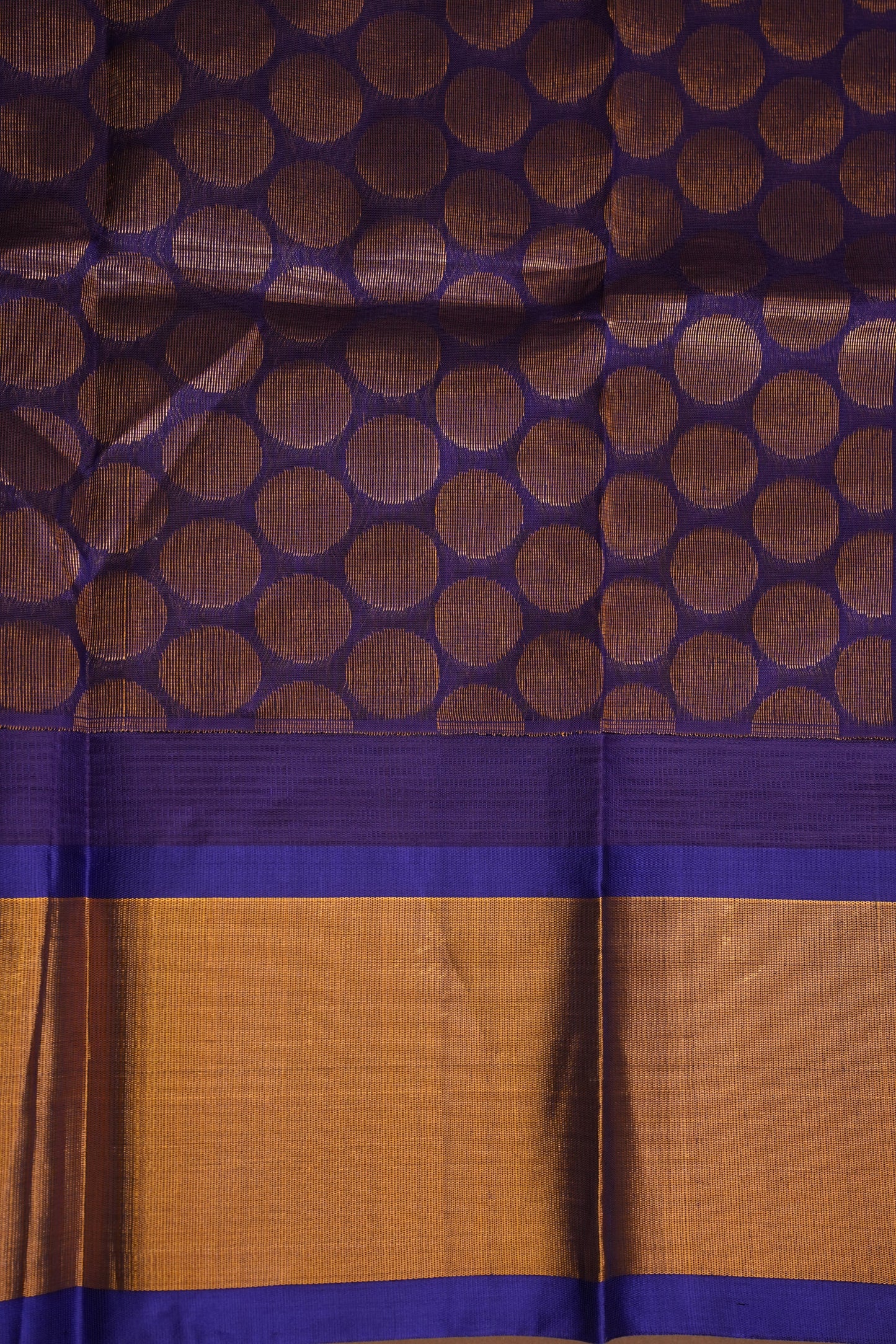 Pure Kuppadam Korvai Silk Cotton Pattu Saree-Ivory & Royal Blue