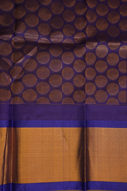Pure Kuppadam Korvai Silk Cotton Pattu Saree-Ivory & Royal Blue