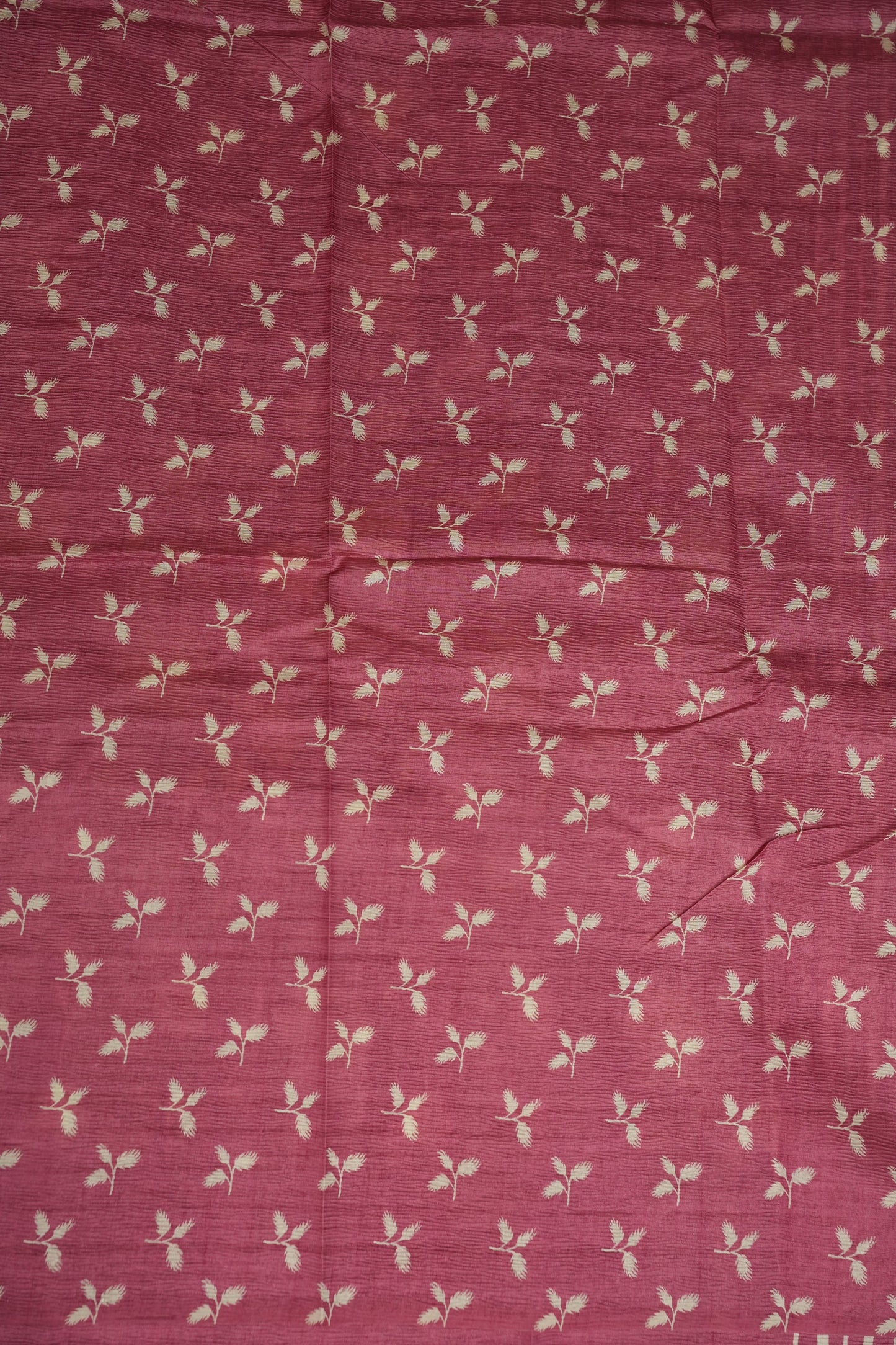 Semi Raw Silk Saree – Rose Pink Floral Elegance
