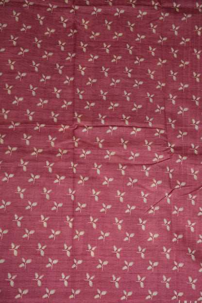 Semi Raw Silk Saree – Rose Pink Floral Elegance