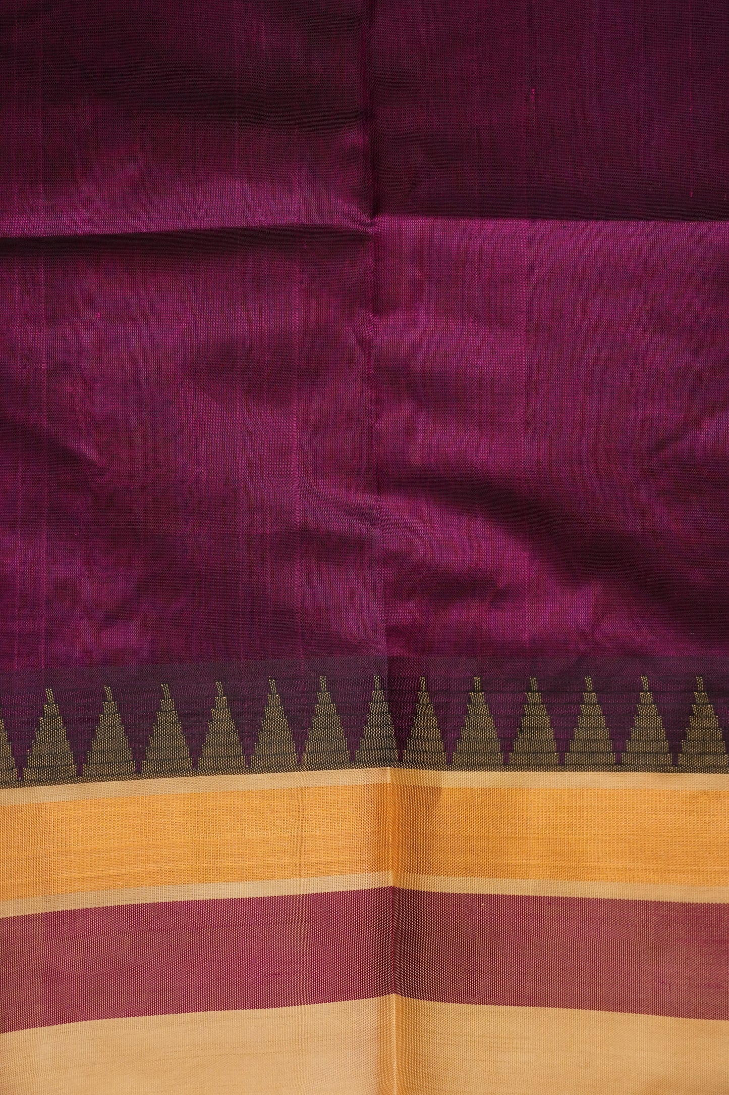 Pure Kuppadam Korvai Silk Cotton Pattu Saree-Wine & Ivory