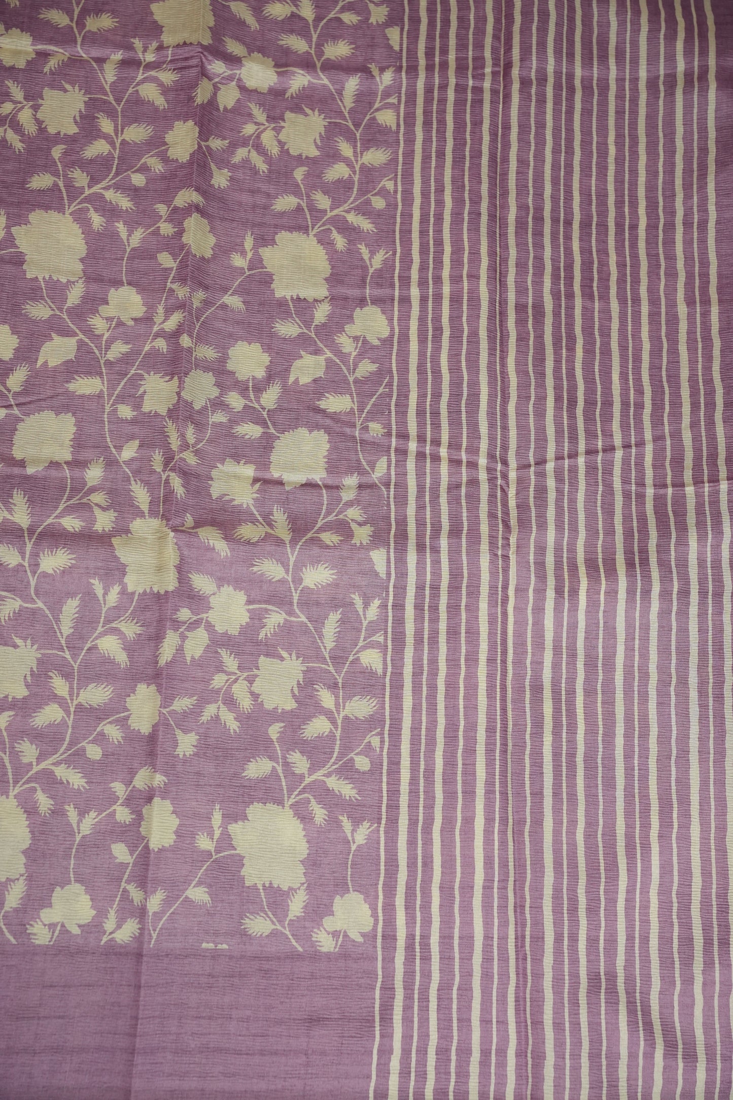 Semi Raw Silk Saree – Lavender Bloom Elegance