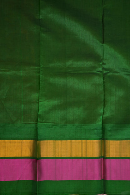 Pure Kuppadam Korvai Silk Cotton Pattu Saree-Ivory & Green
