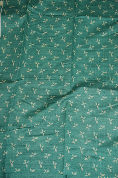 Semi Raw Silk Saree – Aqua Bloom Elegance
