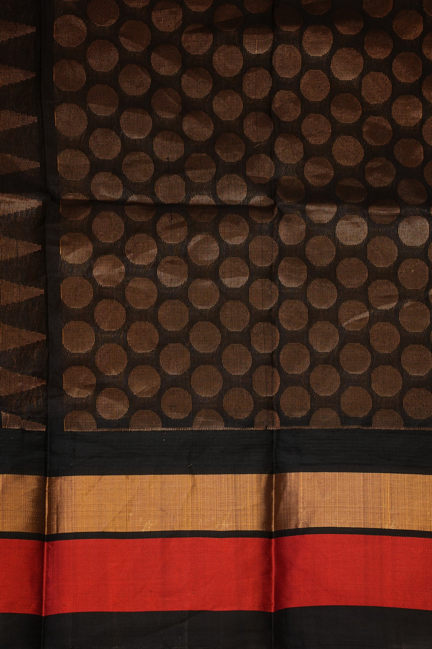 Pure Kuppadam Korvai Silk Cotton Pattu Saree-Ivory & Black