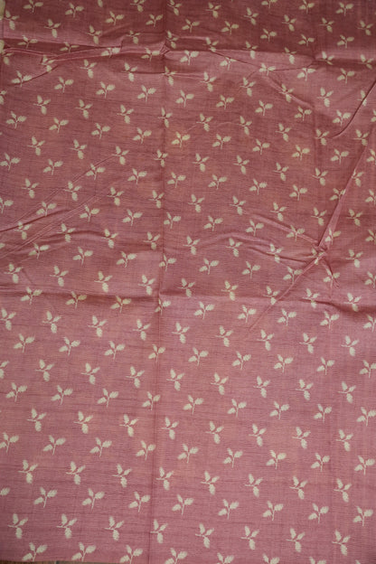Semi Raw Silk Saree – Blush Pink Floral Elegance
