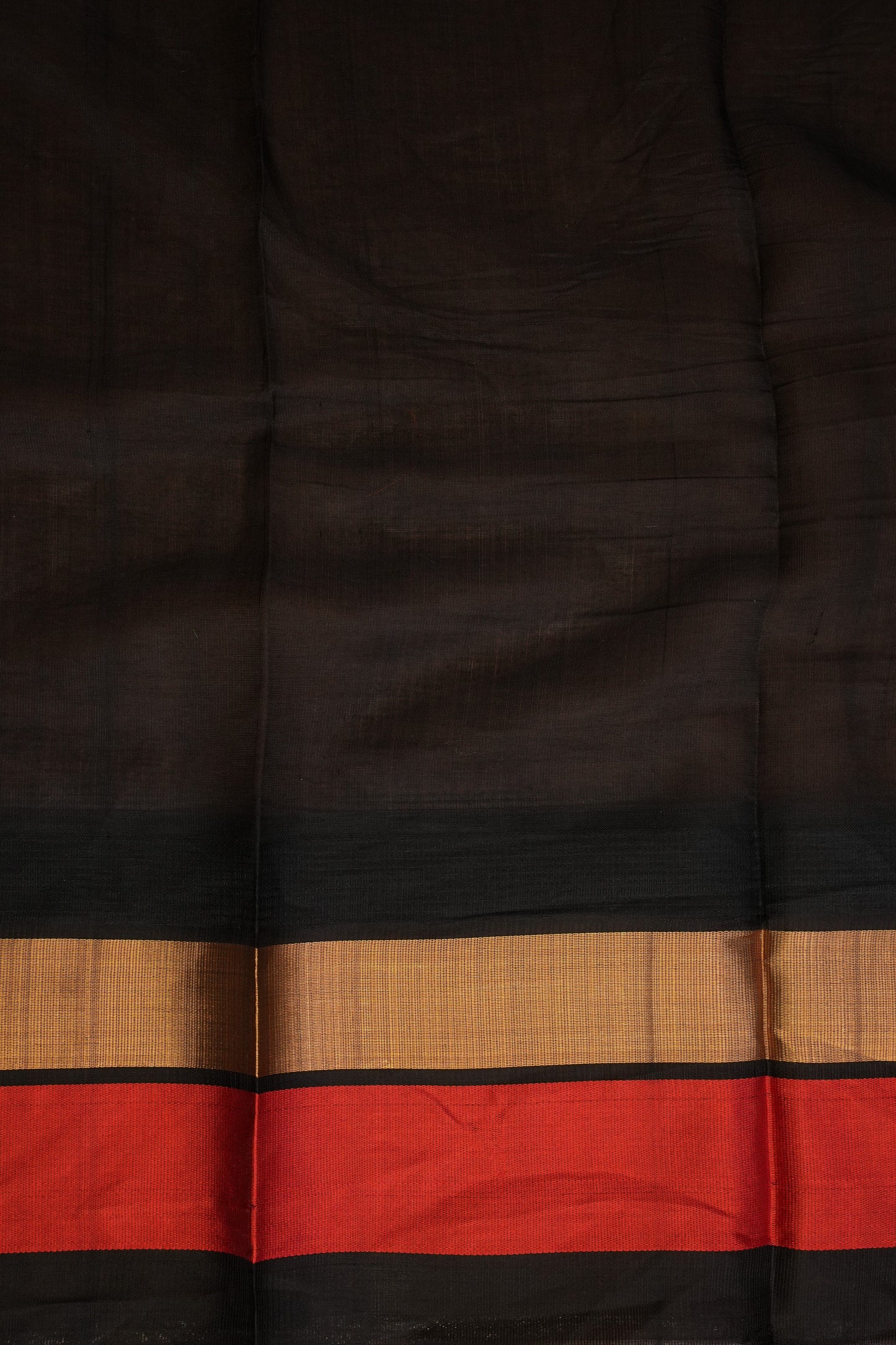 Pure Kuppadam Korvai Silk Cotton Pattu Saree-Ivory & Black