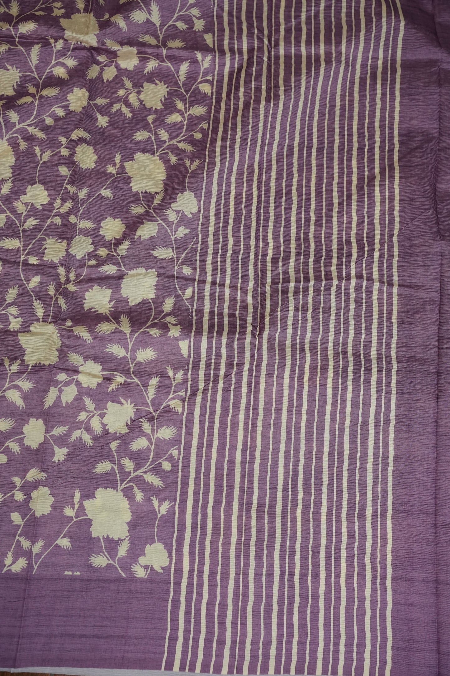 Semi Raw Silk Saree – Lavender Bloom Elegance