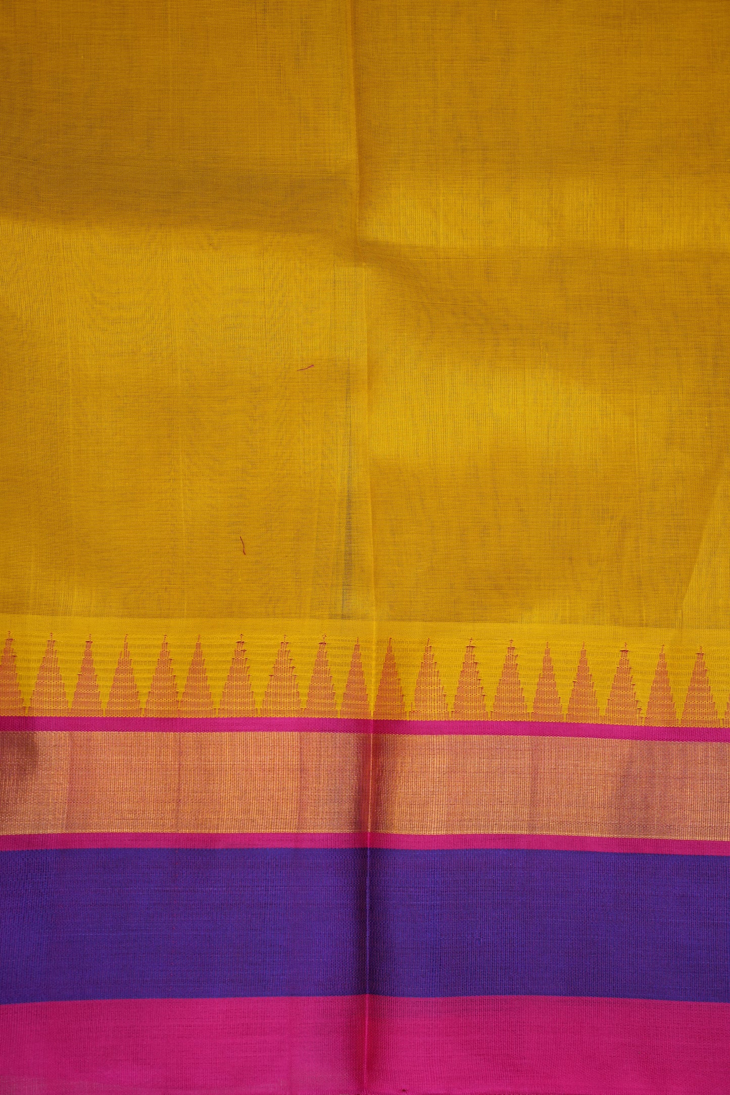 Pure Kuppadam Korvai Silk Cotton Pattu Saree-Yellow & Pink