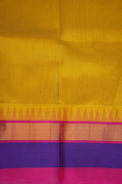 Pure Kuppadam Korvai Silk Cotton Pattu Saree-Yellow & Pink