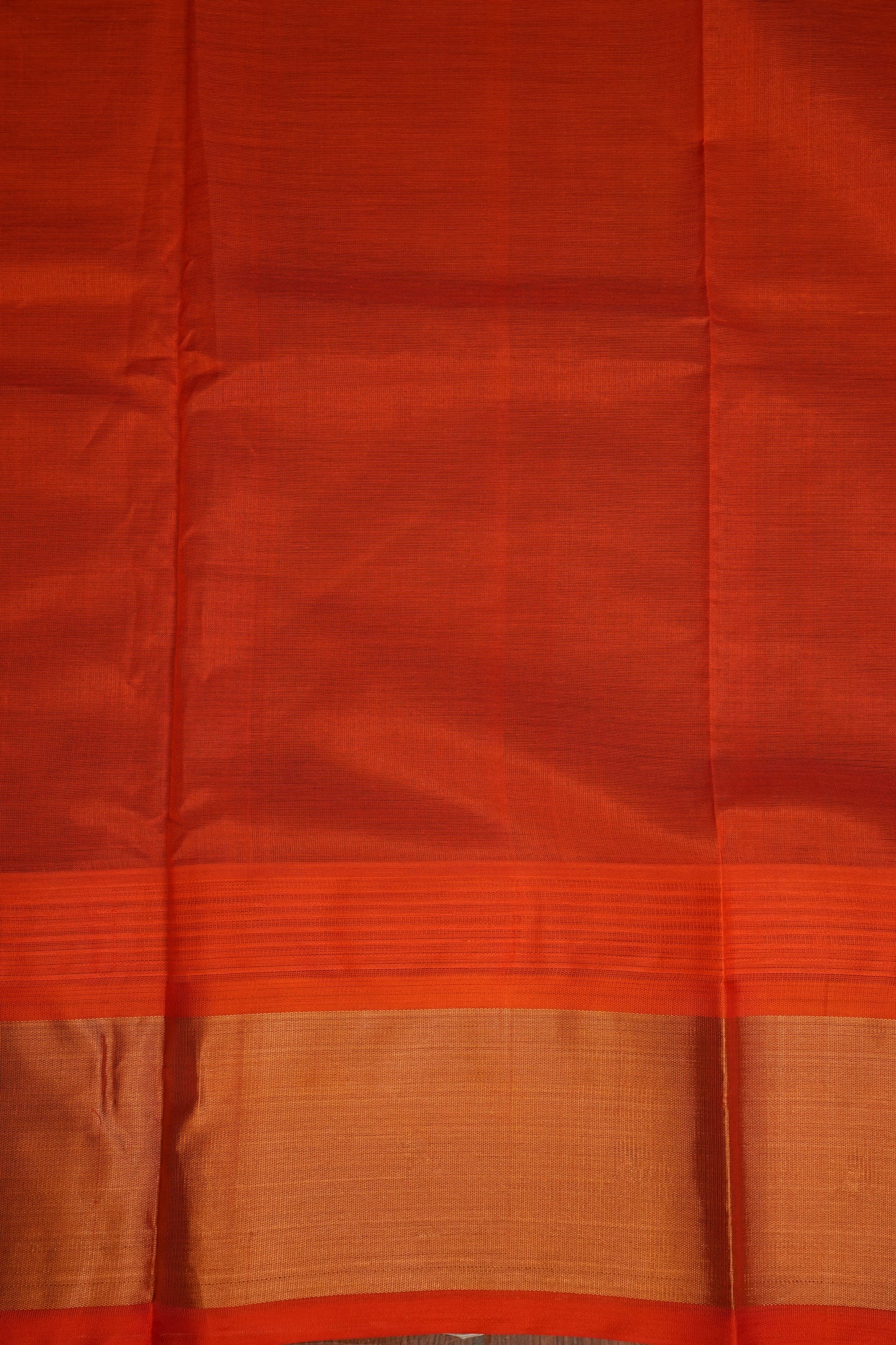 Pure Kuppadam Korvai Silk Cotton Pattu Saree-Ivory and Orange