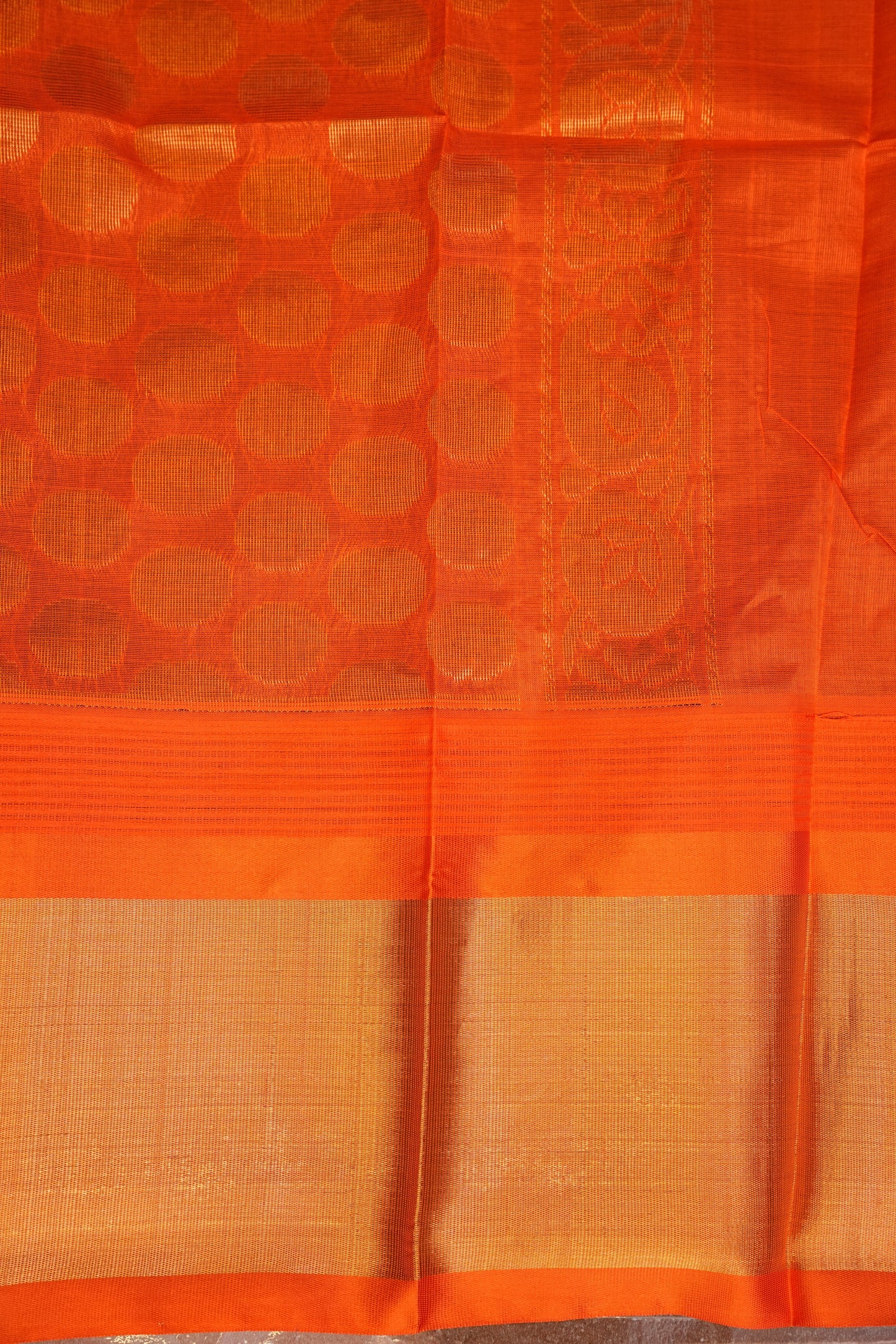 Pure Kuppadam Korvai Silk Cotton Pattu Saree-Black & Orange
