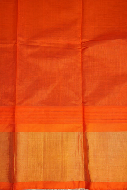 Pure Kuppadam Korvai Silk Cotton Pattu Saree-Black & Orange