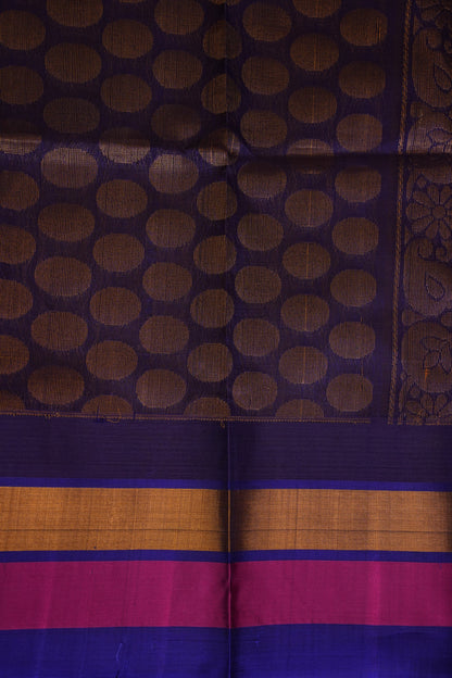 Pure Kuppadam Korvai Silk Cotton Pattu Saree-Yellow & Blue