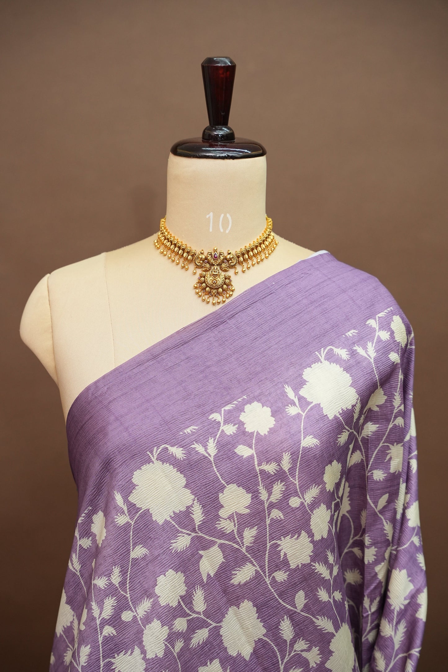 Semi Raw Silk Saree – Lavender Bloom Elegance
