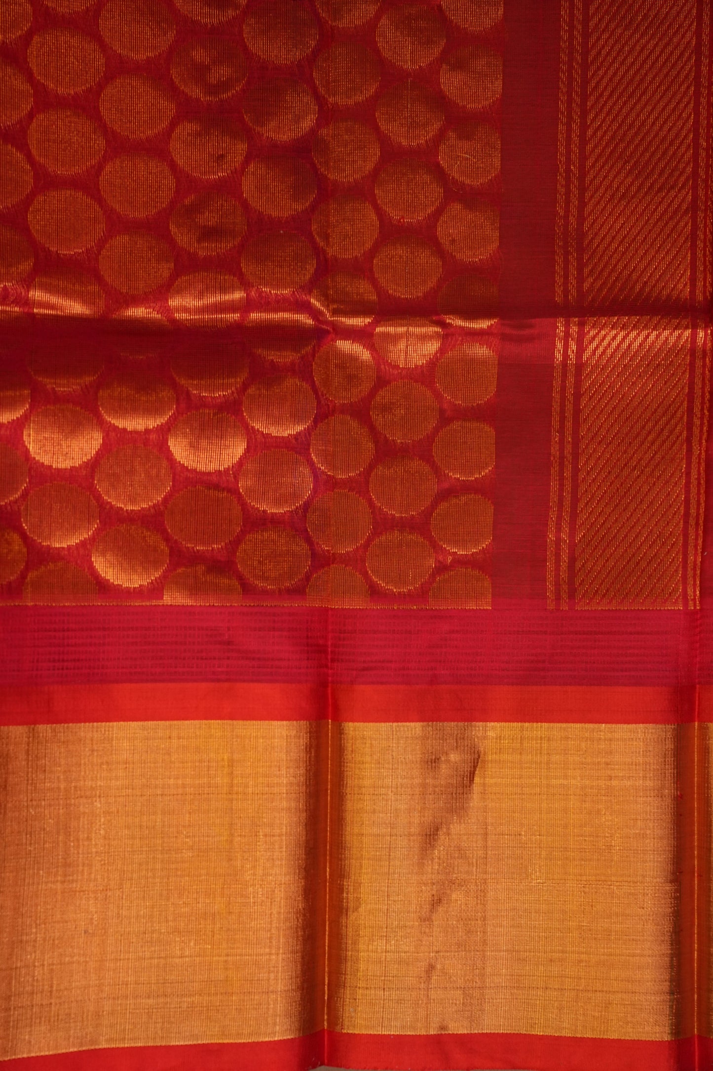 Pure Kuppadam Korvai Silk Cotton Pattu Saree-Royal Blue & Red